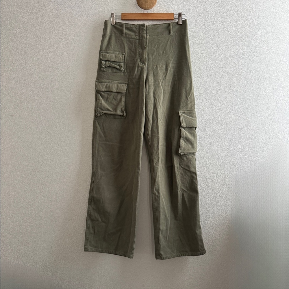 Aritzia Wilfred Green Cargo Wide Leg Pants